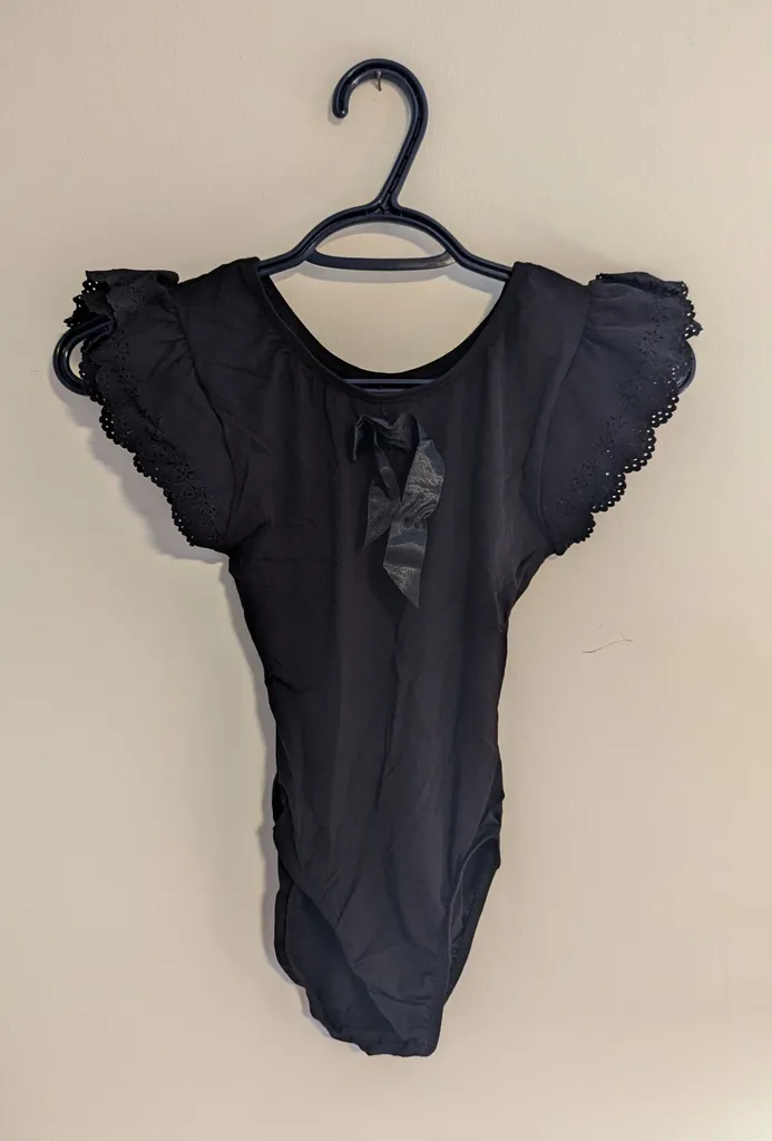 Jacques Moret Black Leotard Body Suit  - Girls Large photo 1