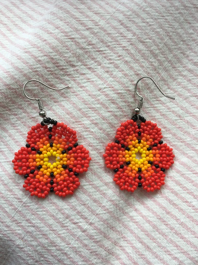 Handmade beaded earrings  photo 1