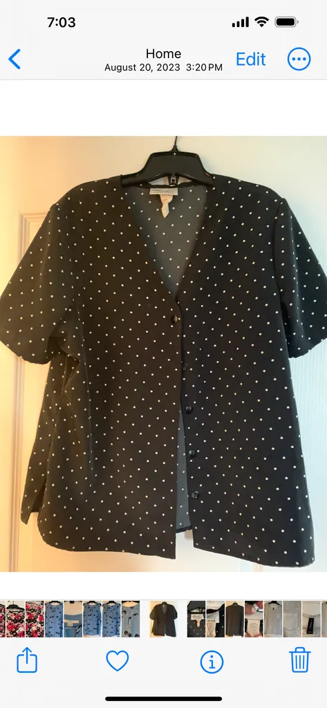 Vintage polka dots bottom down shirt size XL photo 1