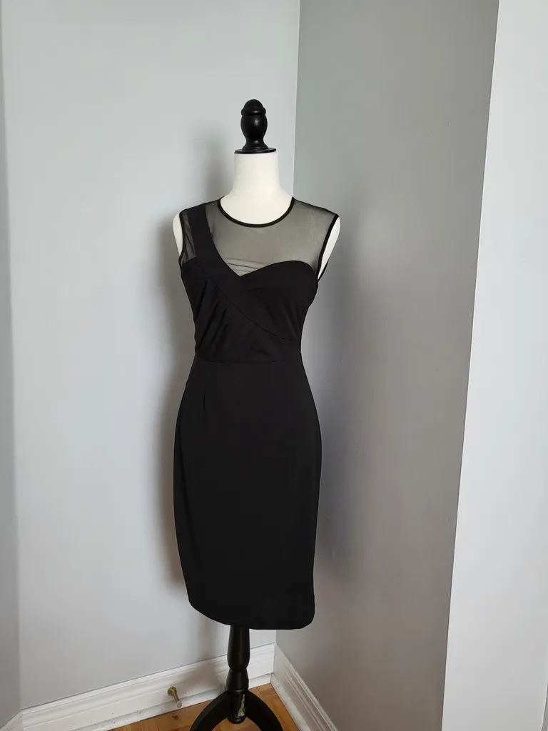Black mesh bodycon dress photo 1