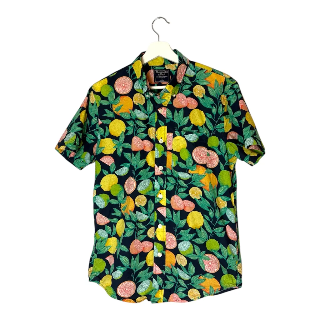 Abercrombie & Fitch Citrus Fruit Short Sleeve Button Down Cotton photo 1