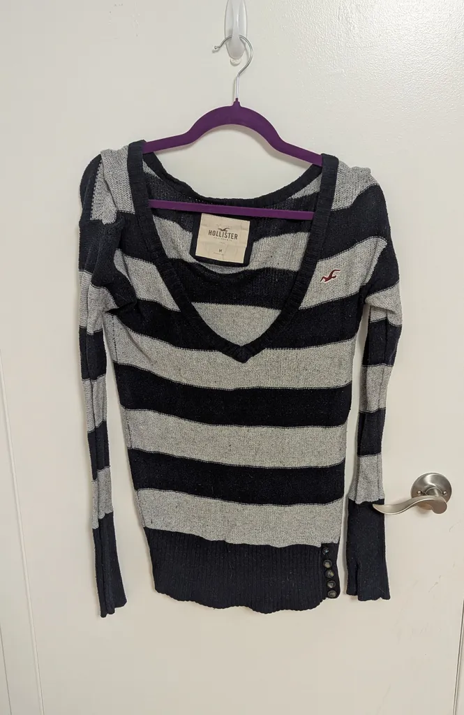 Hollister Striped Sweater - Women's Medium  photo 1