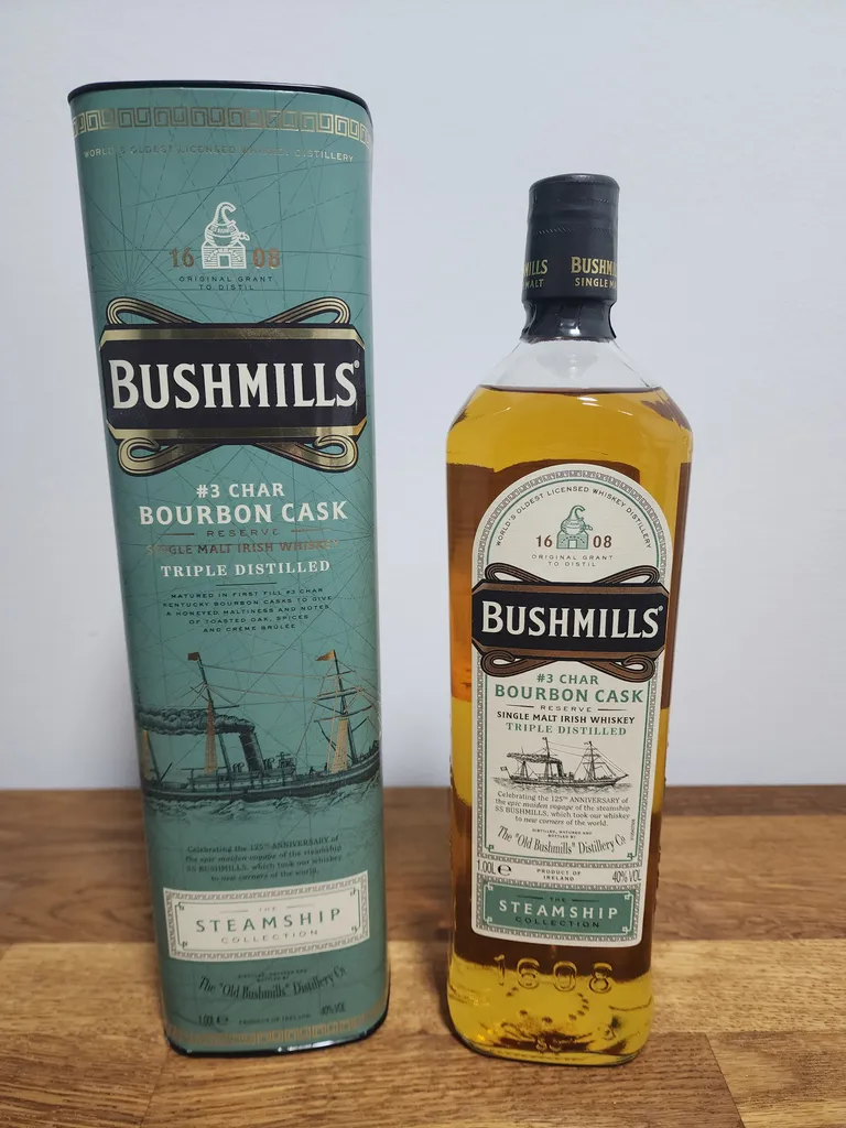 Bushmills #3 Char Bourbon Cask Triple Distill Steamship 1 Litre photo 1