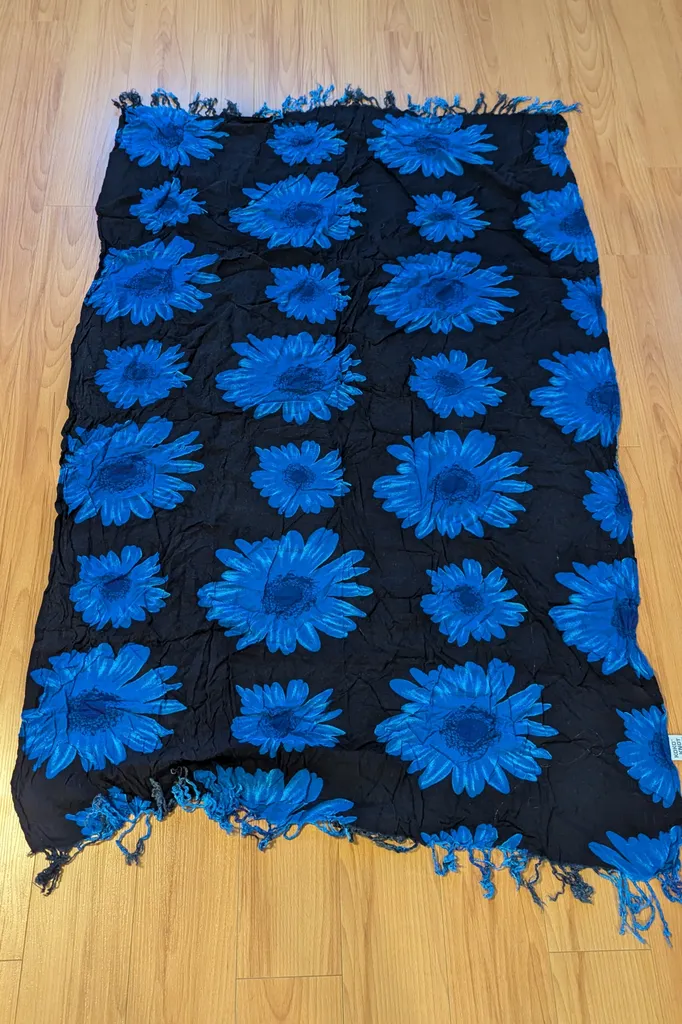 Black and Blue Floral Sarong photo 1