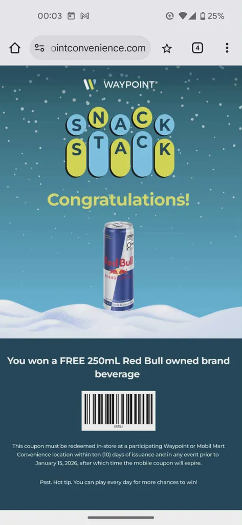 Free Red Bull at a waypoint convenience  photo 1