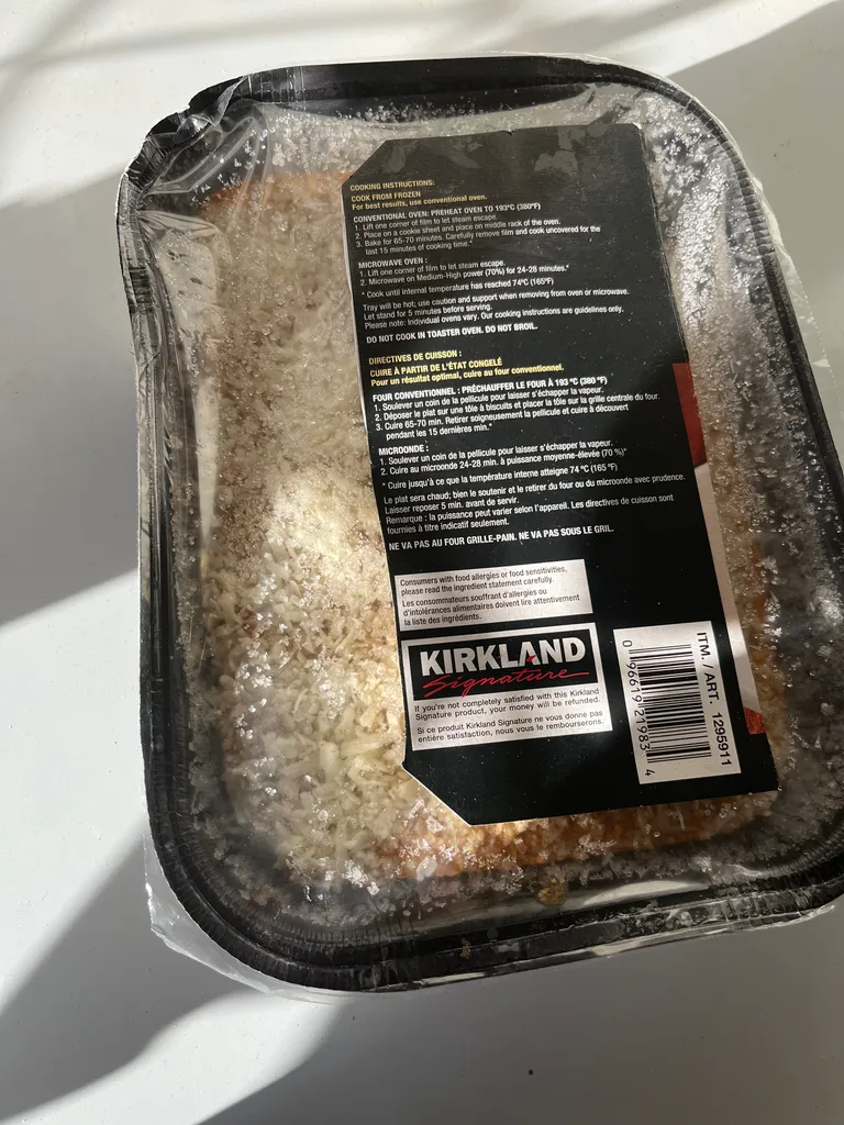 Frozen Kirkland lasagna photo 1