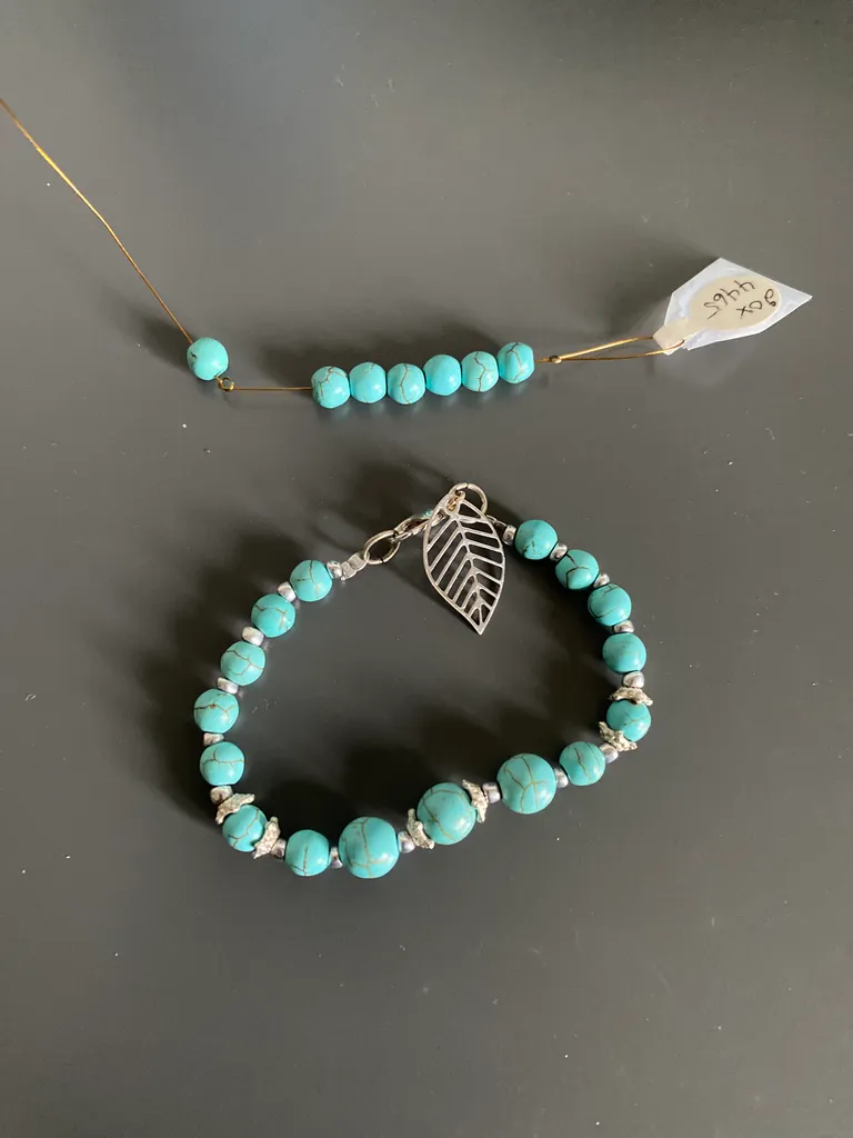 Turquoise bracelet with extra beads photo 1