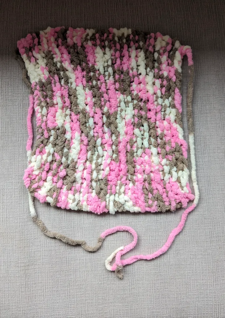 Handmade Hot Mat for Pots - Pink, White, Brown photo 1