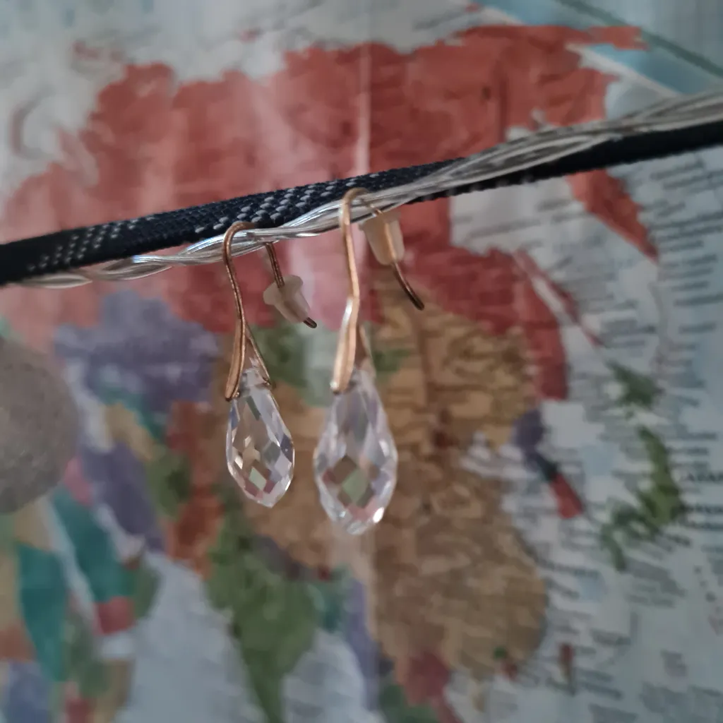 Dangle fake crystal earrings photo 1