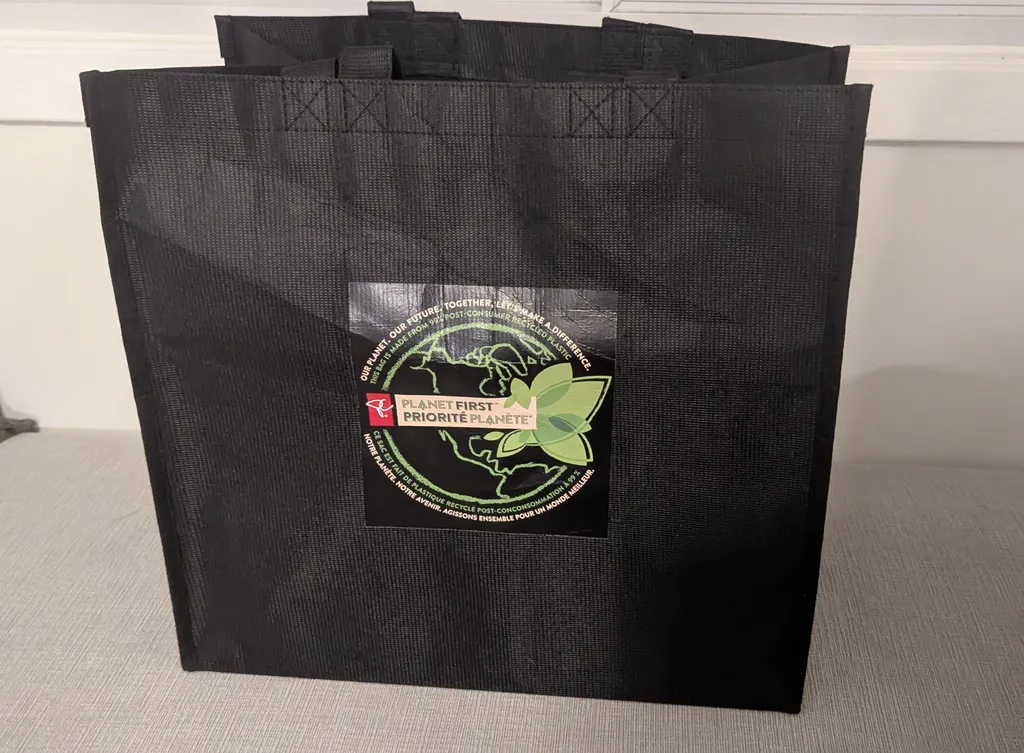 Brand New Reusable Black Shopping Bag - Planet First photo 1