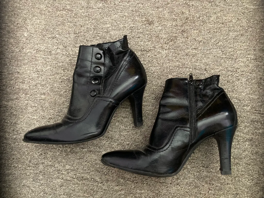 Victorian reproduction black ankle boots photo 1