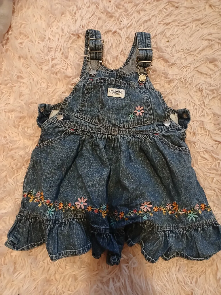 Oshkosh toddler denim overall dress 24m photo 1