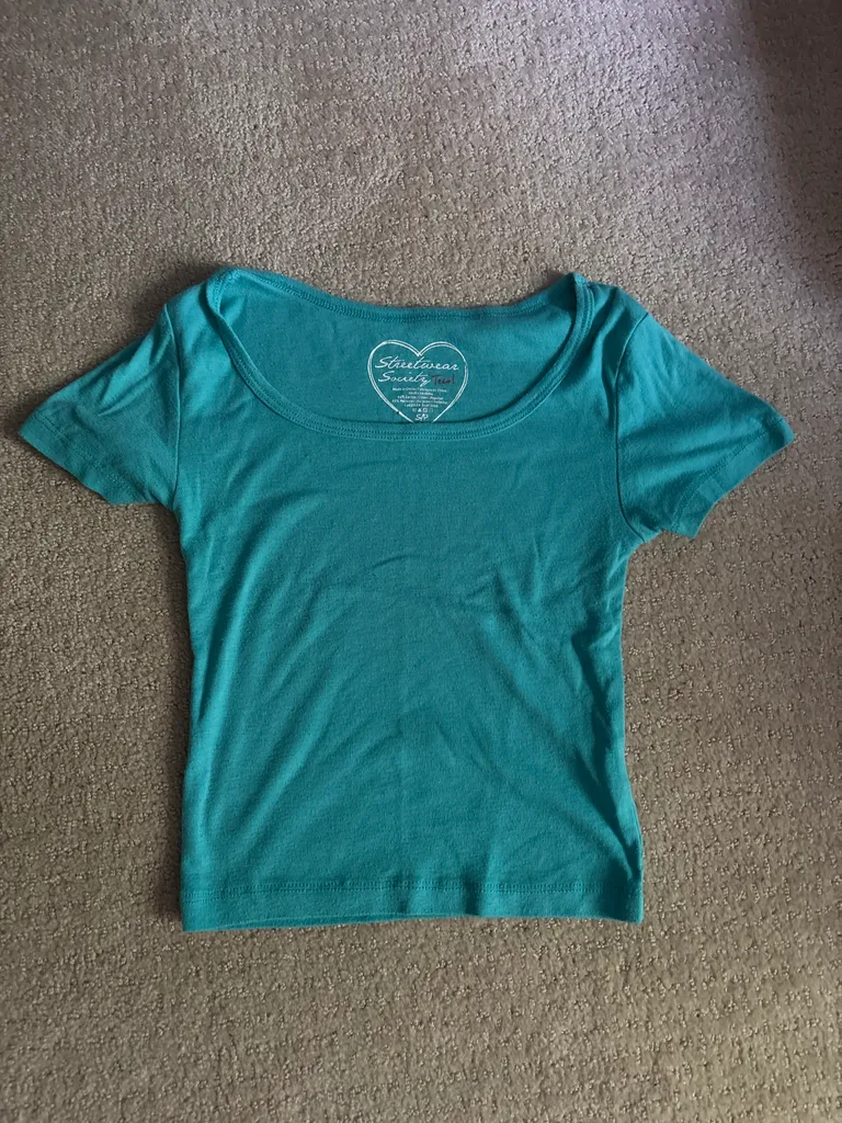 Teal crop top photo 1