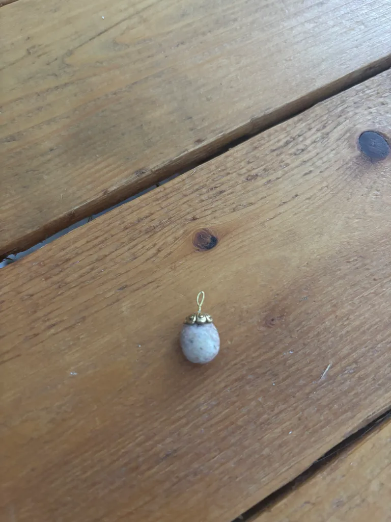 Gold and Cream Stone Pendant photo 1