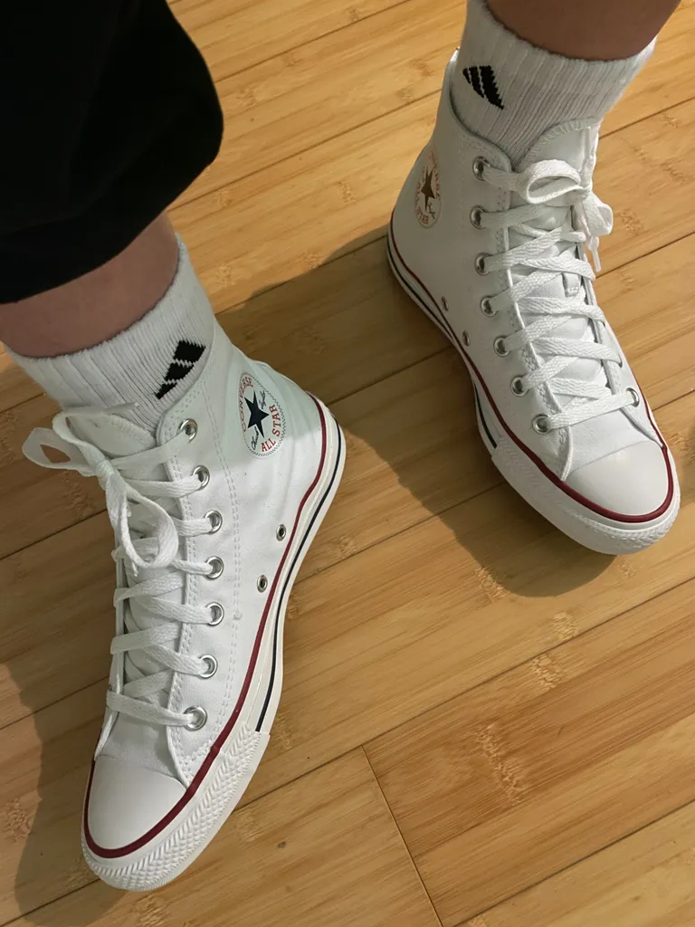 white converse high top chuck taylor size 8 women photo 1