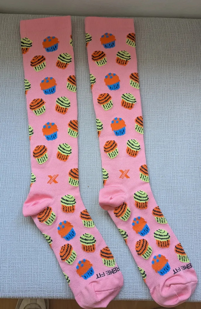 Brand New REME Fit Pink Cupcake Compression Socks photo 1