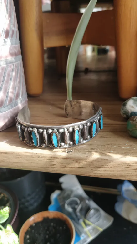 Silver plated turquoise -style bracelet  photo 1