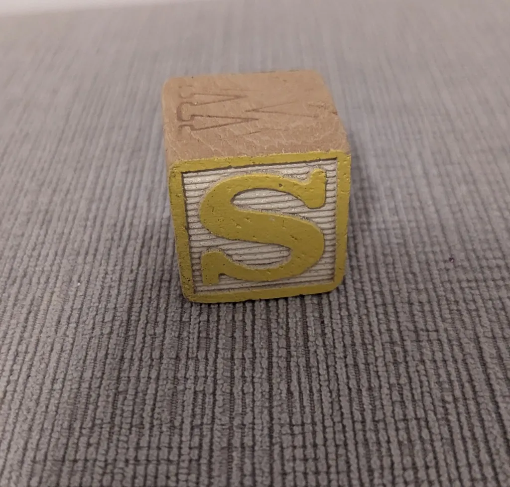 Vintage Wooden Alphabet Block - Letter S photo 1