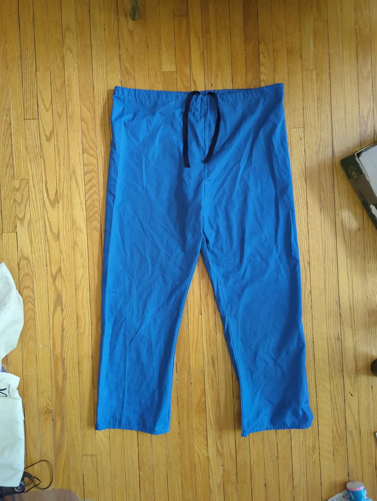 Blue Drawstring Medical Scrub Pants  photo 1