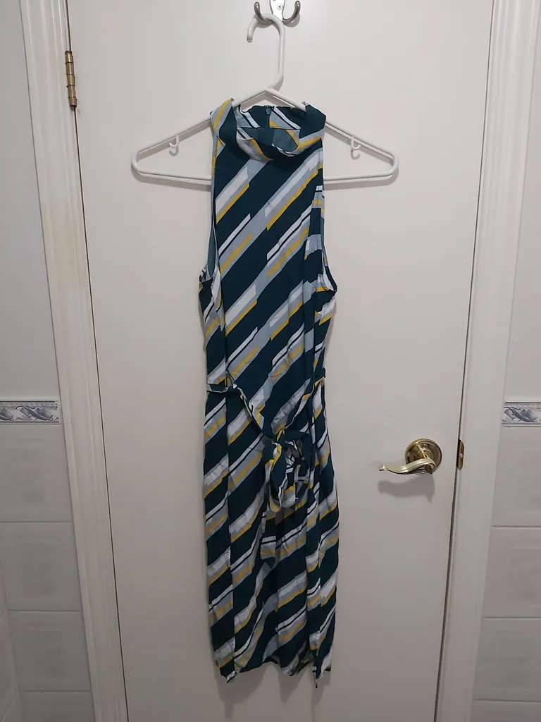 Striped dress with matching belt photo 1