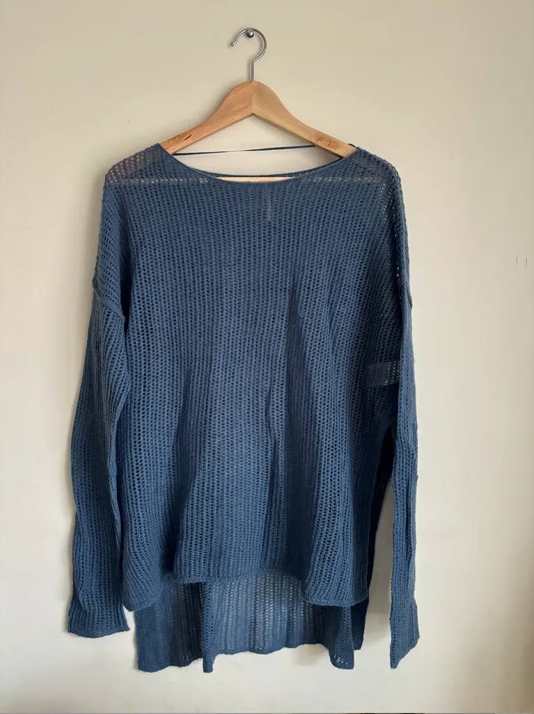 Free People Cashmere Pullover Sweater - Blue photo 1