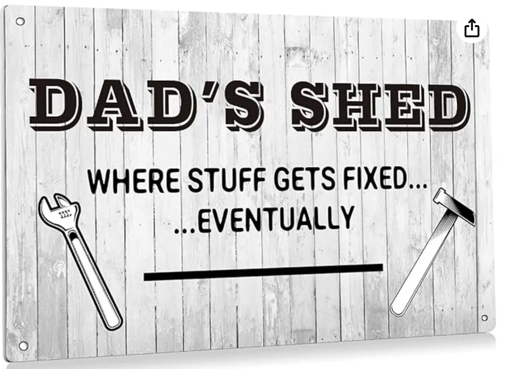 Dad's Shed funny metal 10 sign wall art decor / garage/workshop photo 1
