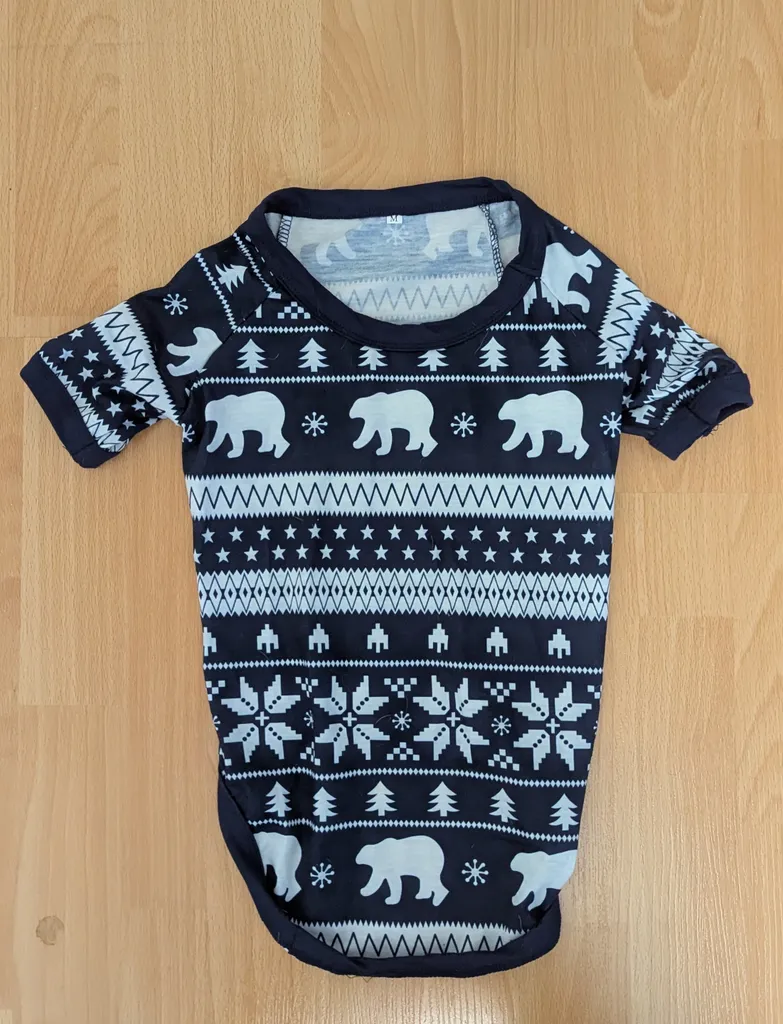 Brand New Adorable Polar Bear Holiday Dog Onesie - Size Medium photo 1