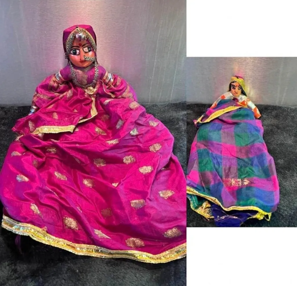 India Handmade Hanging Doll Rajasthani Kathputli Marionette photo 1