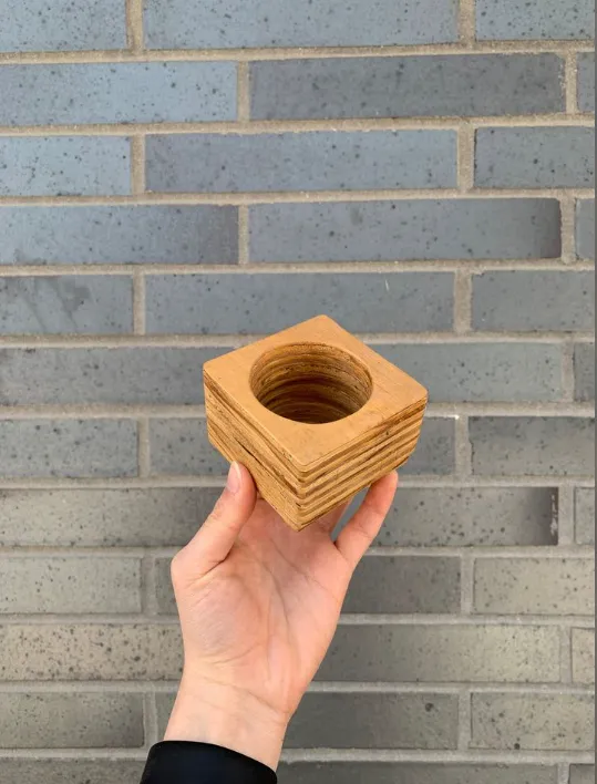 Handmade Wood Baby Planter photo 1