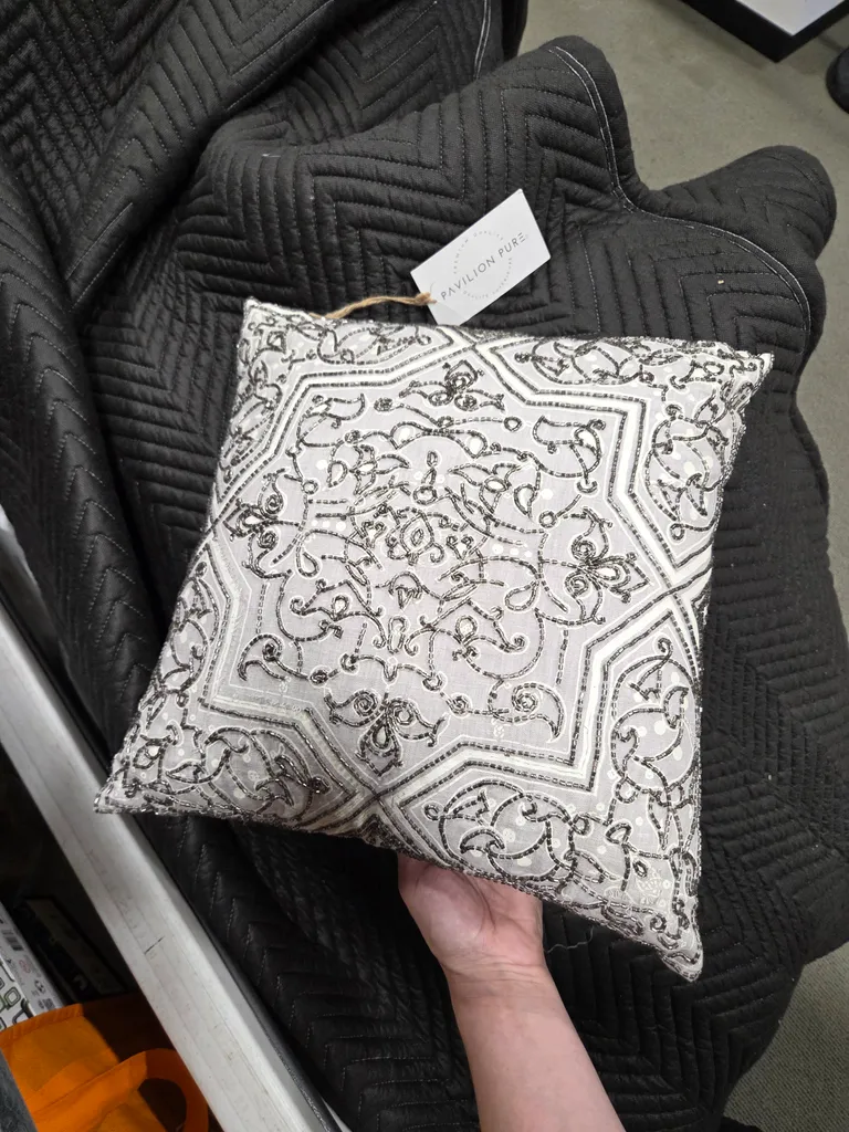 Beaded throw pillow photo 1