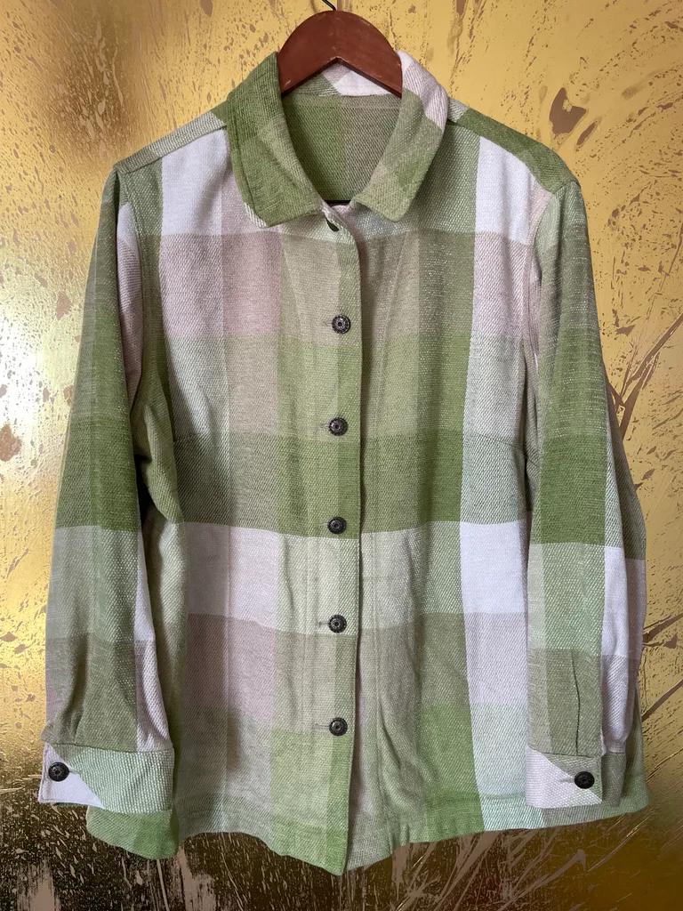 XL Wool Blend Plaid Shirt Vintage photo 1