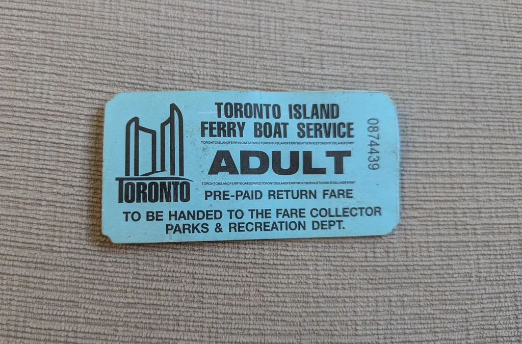 Vintage Toronto Island Ferry Boat Ticket photo 1