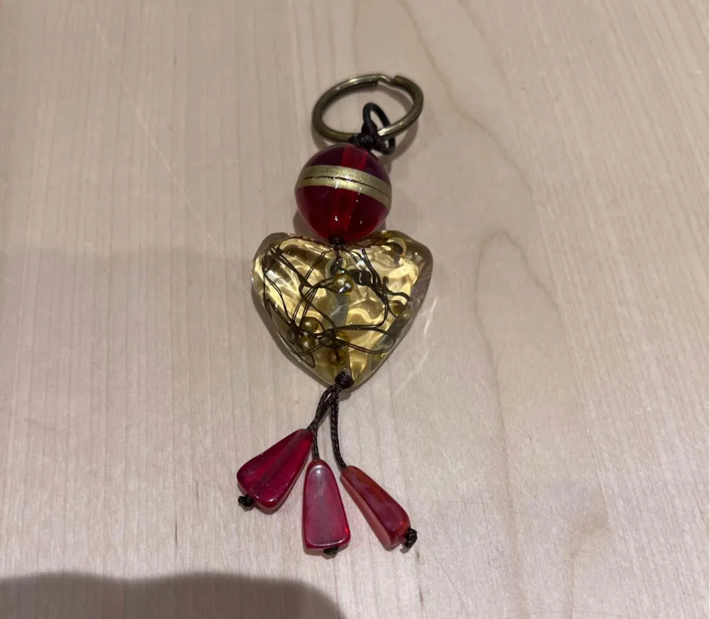Beautiful Vintage Heart Keychain - Local Artist photo 1