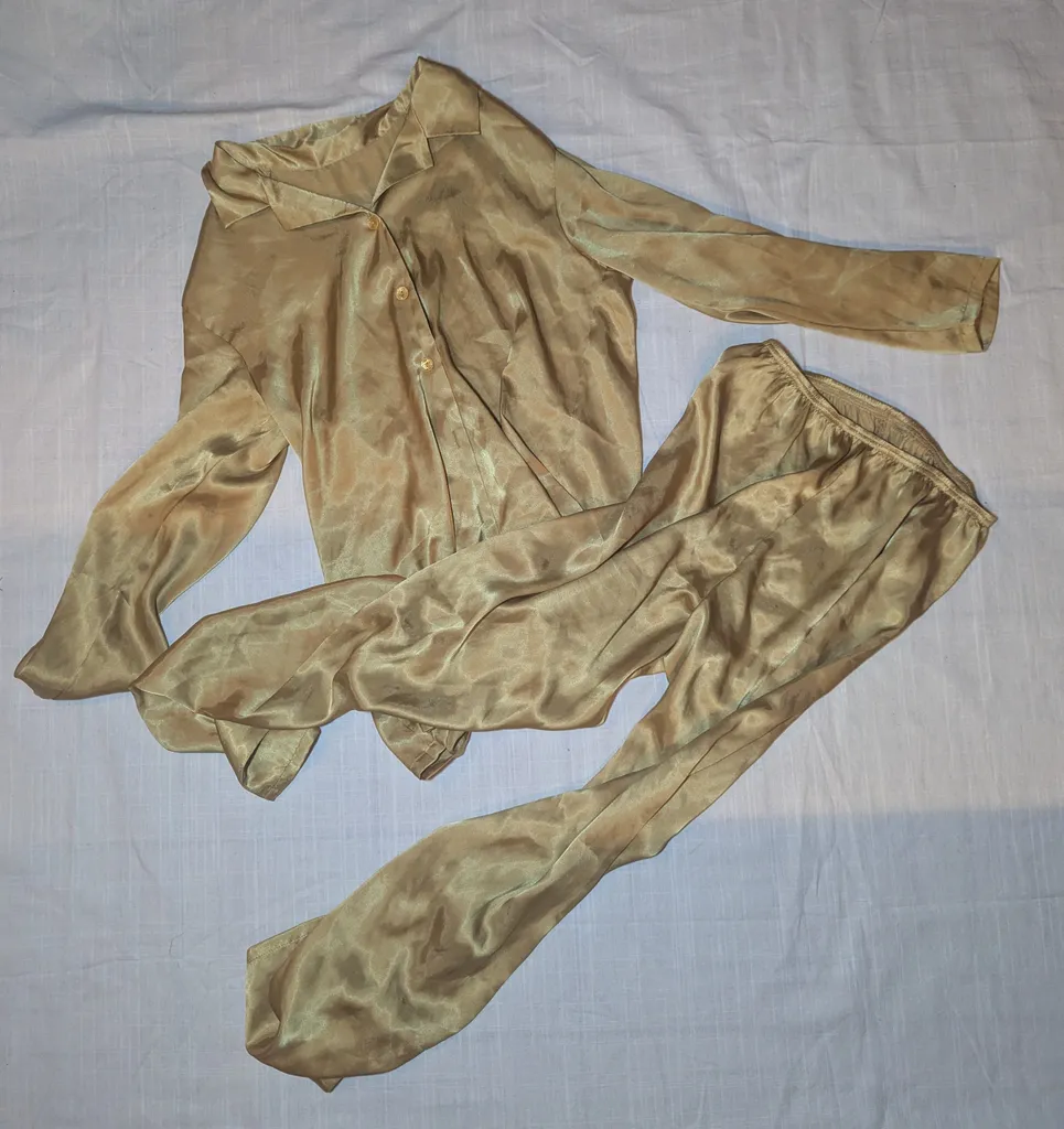Two piece satin gold pajamas  photo 1