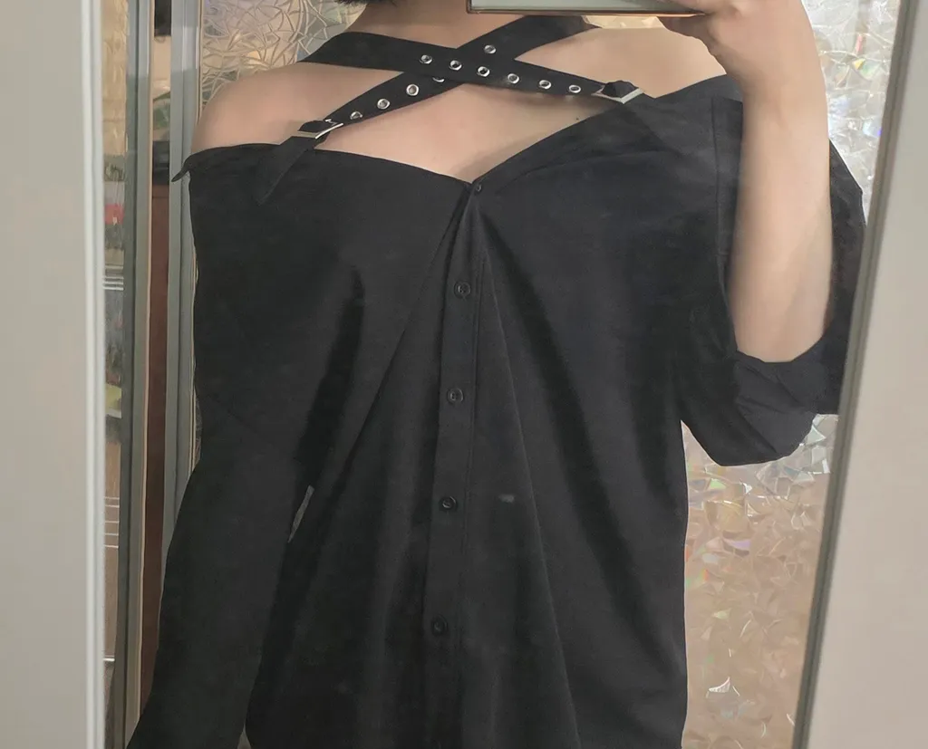 Cross Buckle Button-up Dress photo 1