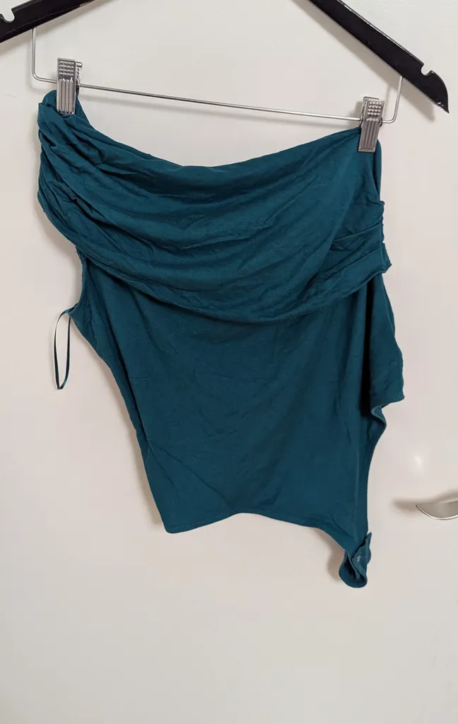 Dynamite Teal One-Shoulder Top - Women's Size Large photo 1