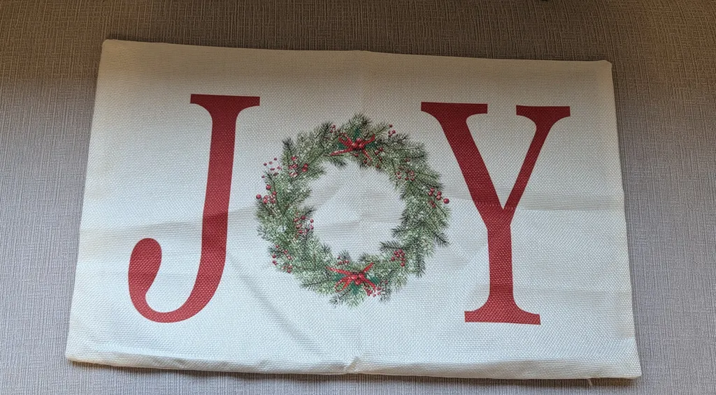 Brand New JOY Holiday Throw Pillow Cover  photo 1