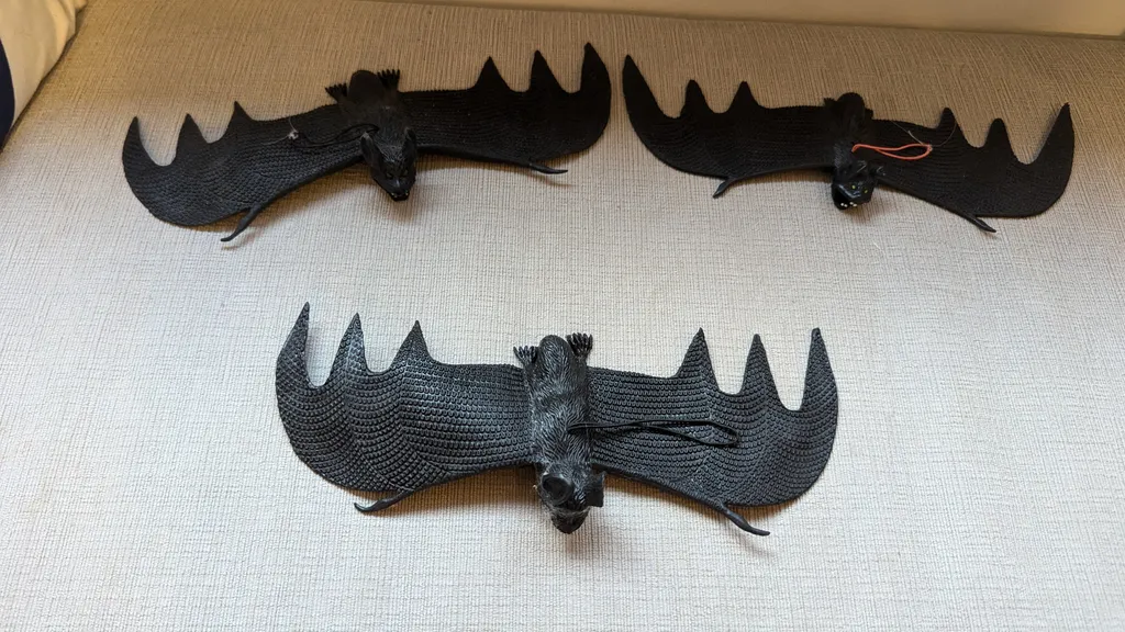 3 Black Bats - Halloween Decor  photo 1