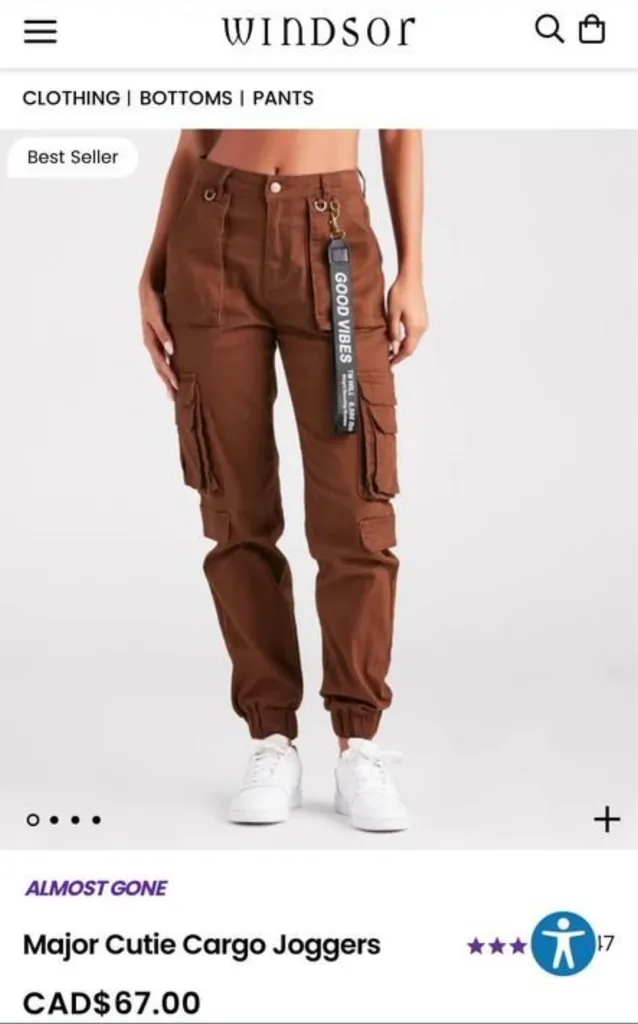Brown cargo joggers photo 1