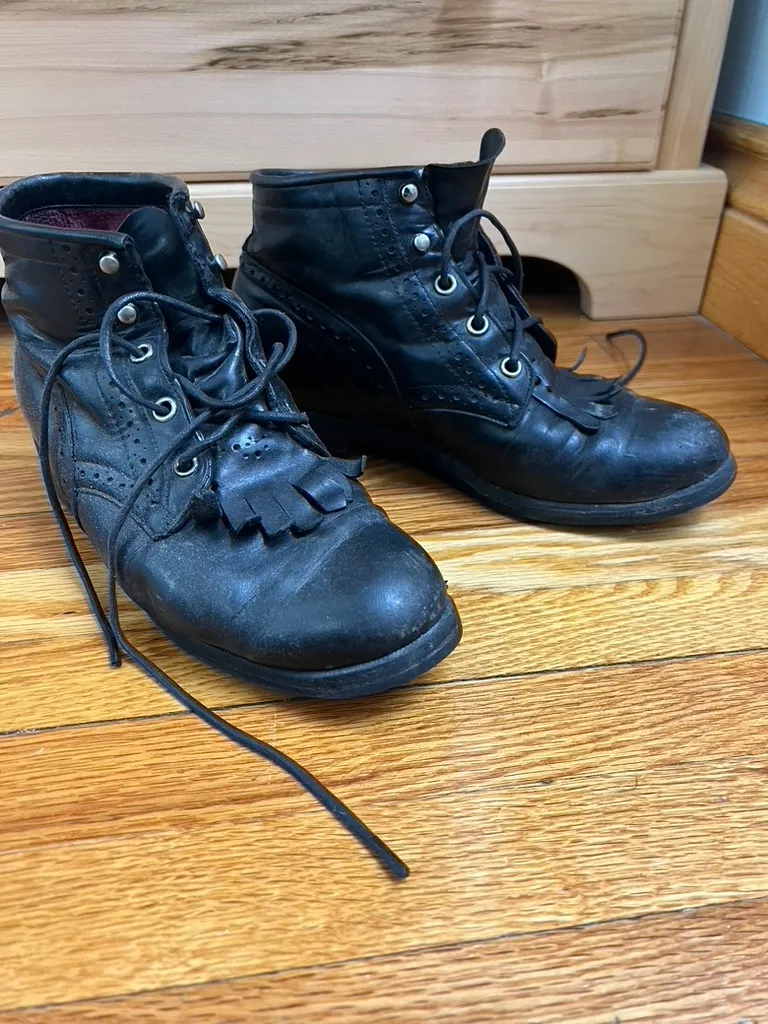 Vintage Leather Boots, Recently Resoled, Size 7 photo 1