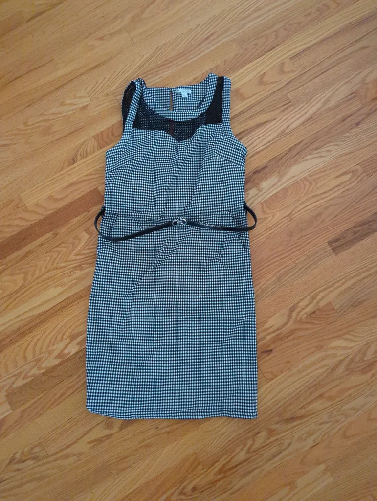 Black and White Gingham Pattern Dress photo 1