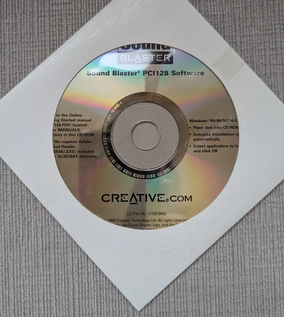 New Sound Blaster PCI128 Software CD-ROM photo 1