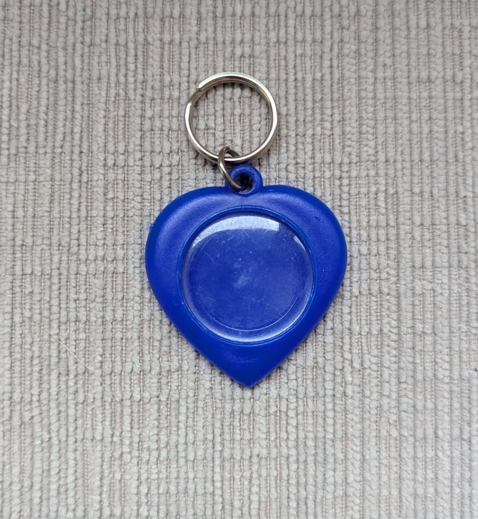 Blue Heart-Shaped Photo Pet Tag or Keychain Tag photo 1