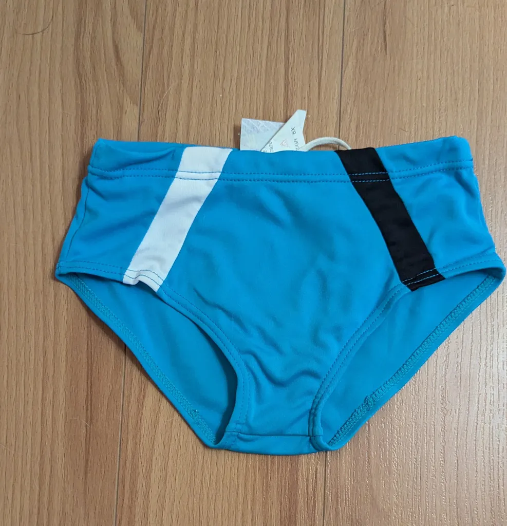 Blue and White Swim Trunks - Size 6X photo 1