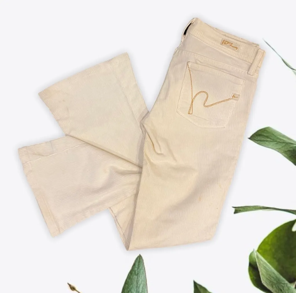 Citizens of Humanity White Corduroy Flare Jeans photo 1
