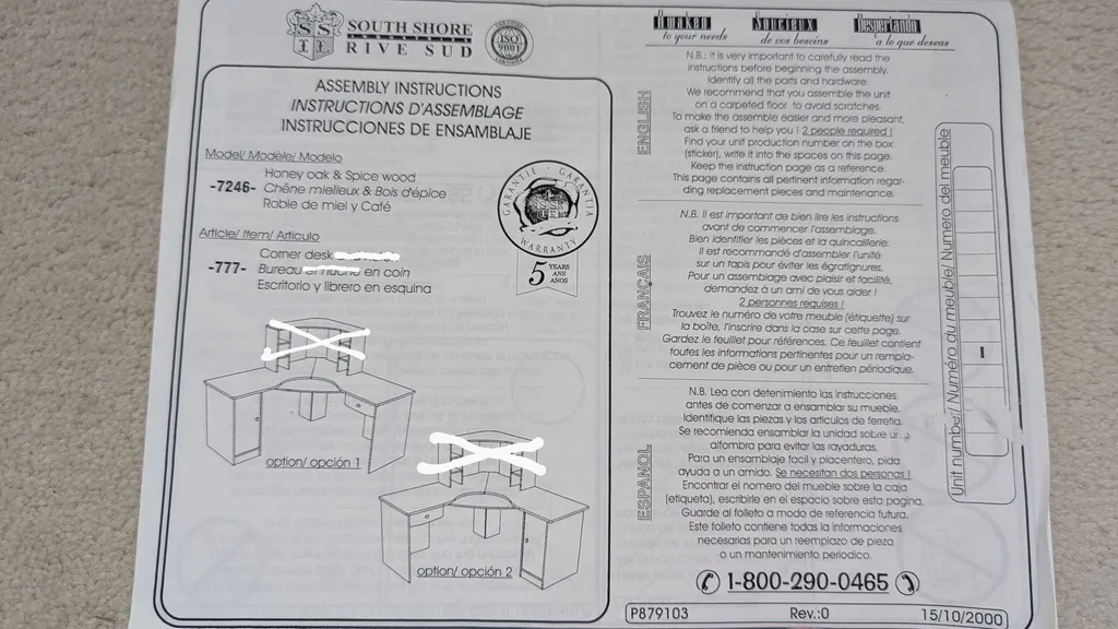 Disassembled Corner Desk (free) photo 1