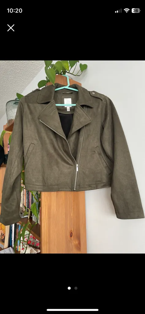 BN small faux suede olive jacket photo 1