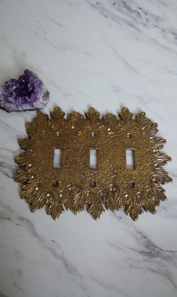 Vintage light switch gold cover  photo 1