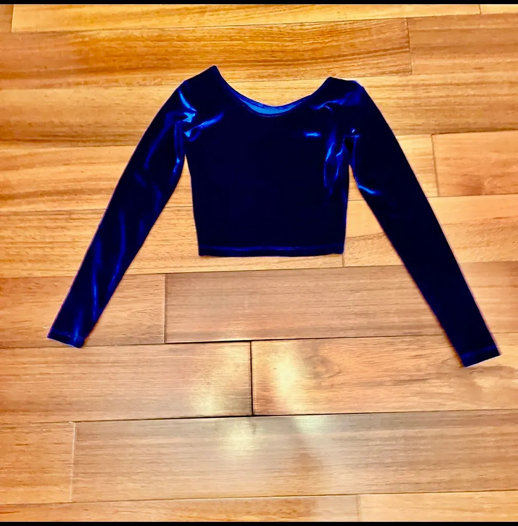 blue velvet crop top - American apparel  photo 1