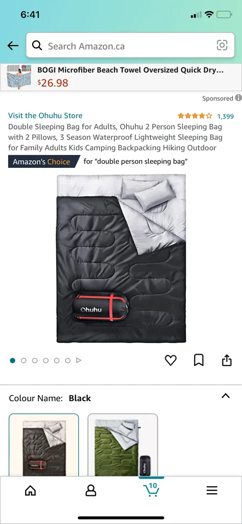 Two person sleeping bag photo 1